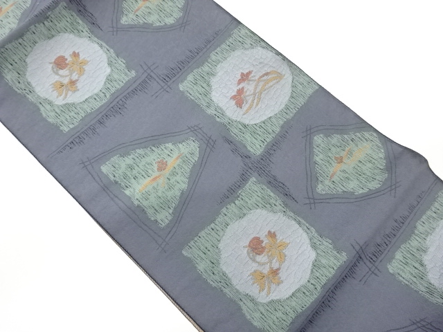 JAPANESE NAGOYA OBI / WOVEN ABSTRACT CHECKERED